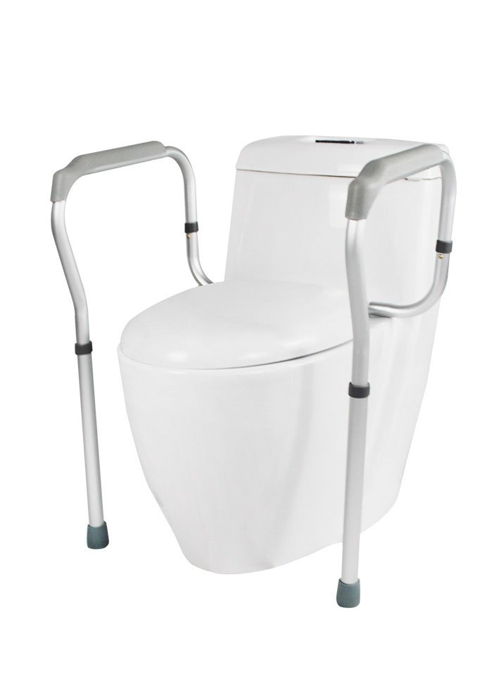 XiuWoo Toilet Safety Frame, Adjustable Toilet Rail and Grab Bar, Aluminium Toilet Frame, Lightweight Non-Slip, for Assist Elderly Seat Support Bath,Grey - Image 1