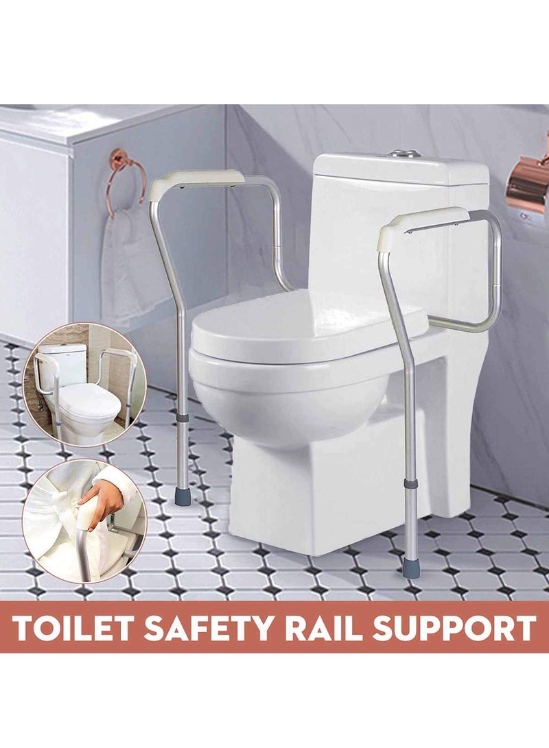 XiuWoo Toilet Safety Frame, Adjustable Toilet Rail and Grab Bar, Aluminium Toilet Frame, Lightweight Non-Slip, for Assist Elderly Seat Support Bath,Grey - Image 3