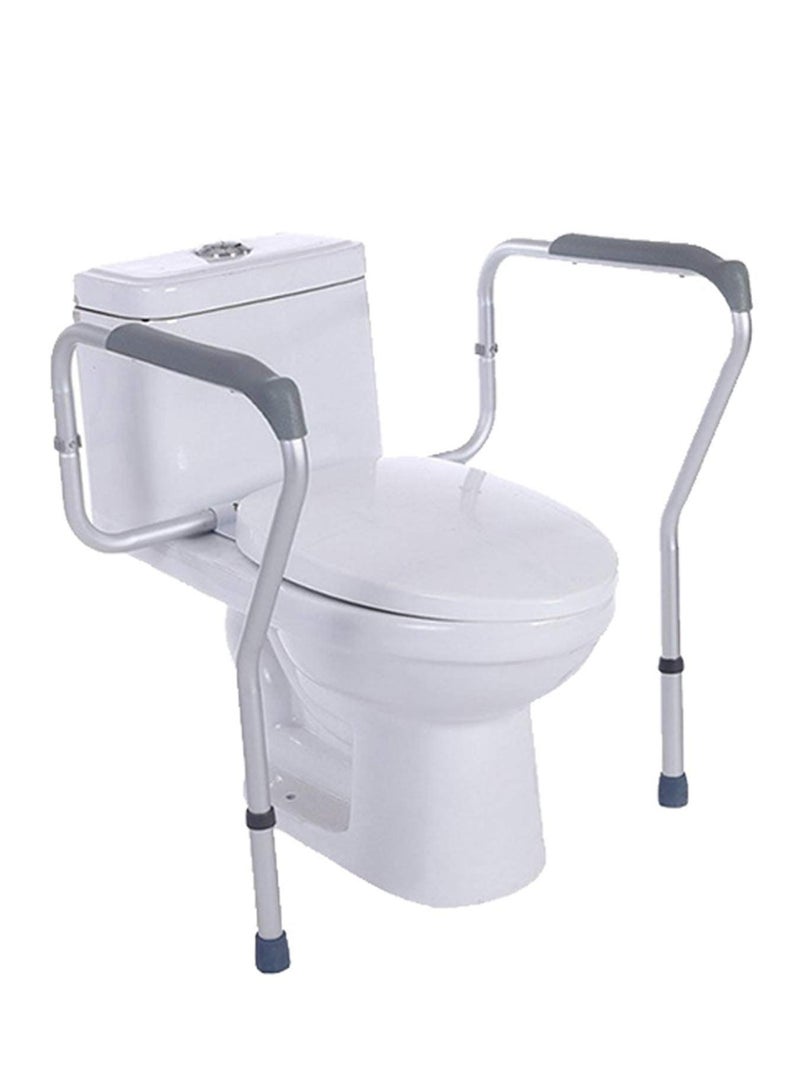 XiuWoo Toilet Safety Frame, Adjustable Toilet Rail and Grab Bar, Aluminium Toilet Frame, Lightweight Non-Slip, for Assist Elderly Seat Support Bath,Grey - Image 2