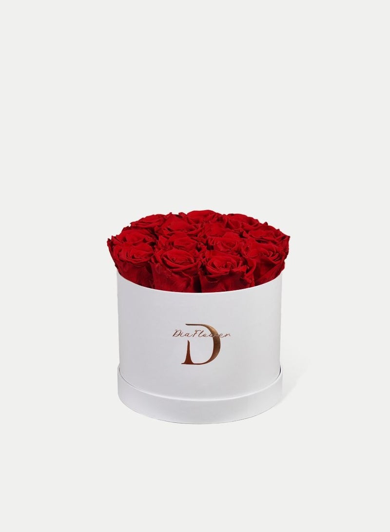 Dia FLOWER Infinity Round Box, Romantic Red 12 ROSES SMALL - Image 3