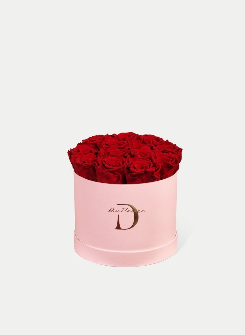 Dia FLOWER Infinity Round Box, Romantic Red 12 ROSES SMALL - Image 2
