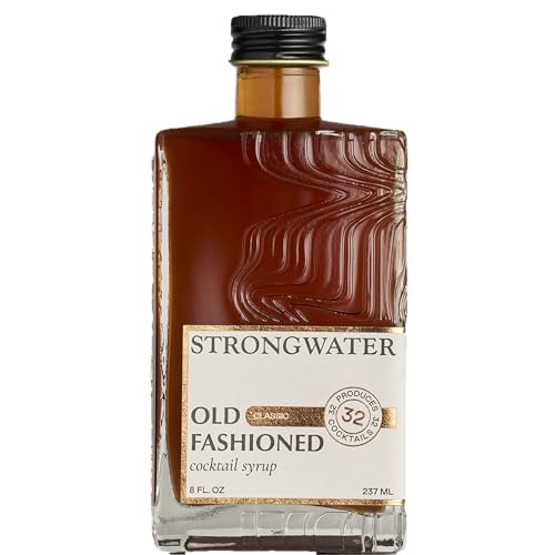 Strongwater Old Fashioned Mix - Makes 32 Cocktails - Handcrafted Old Fashioned Syrup with Bitters, Orange, Cherry, Organic Demerara Sugar - Craft Cocktail Mixer, Just Mix with Bourbon,Whiskey - 1 Pack - Image 1