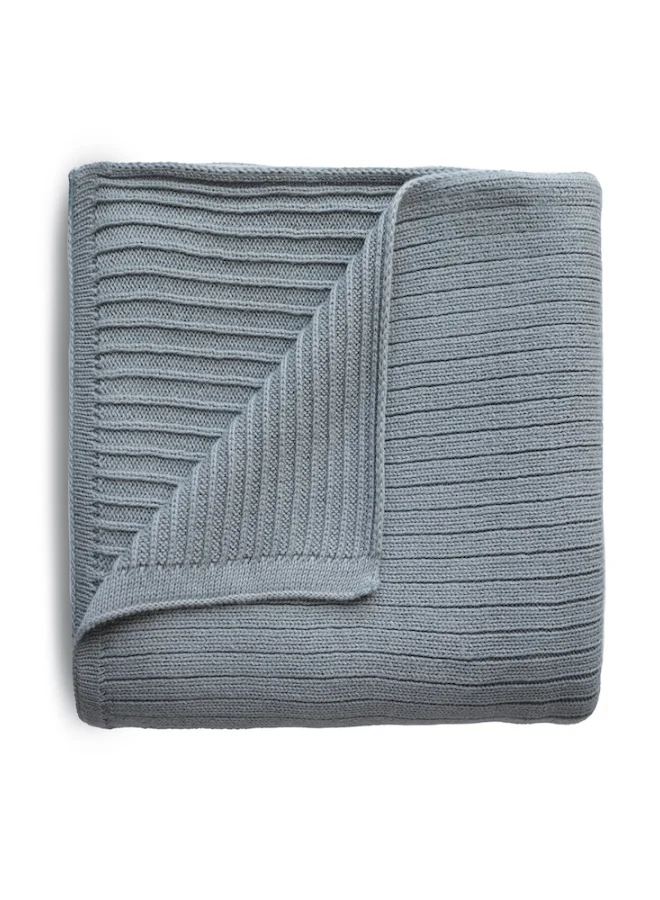 mushie Knitted Baby Blanket Ribbed Smoke