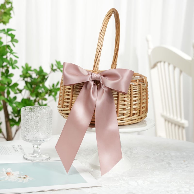 DINDOSAL Dusty Rose Ribbon Double Face Satin Ribbon 2 Inch Thick Dusky Pink Ribbon for Wedding Bridal Bouquet Crafts- 25Yards - Image 5