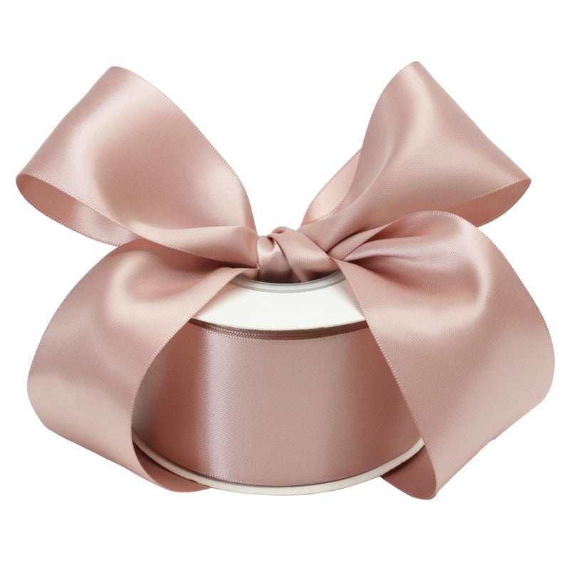 DINDOSAL Dusty Rose Ribbon Double Face Satin Ribbon 2 Inch Thick Dusky Pink Ribbon for Wedding Bridal Bouquet Crafts- 25Yards - Image 1