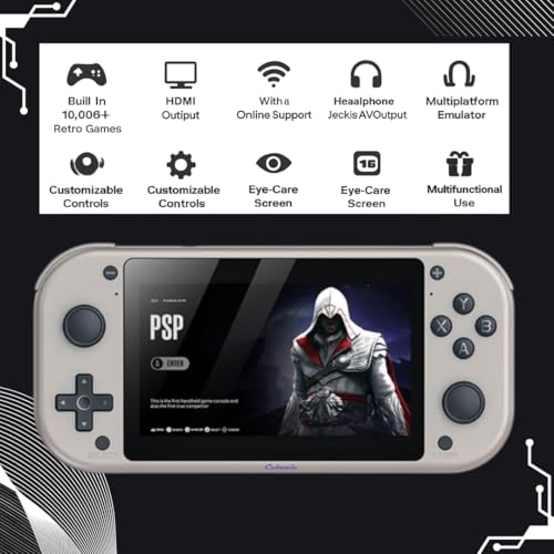 Cubonic MI7 Portable Gaming Console, Gray, 4.3-Inch HD Display, 20000+ Preloaded Retro Games, Built-in Stereo Speakers, Expandable Storage, Classic Controls, Long Battery Life - Image 2