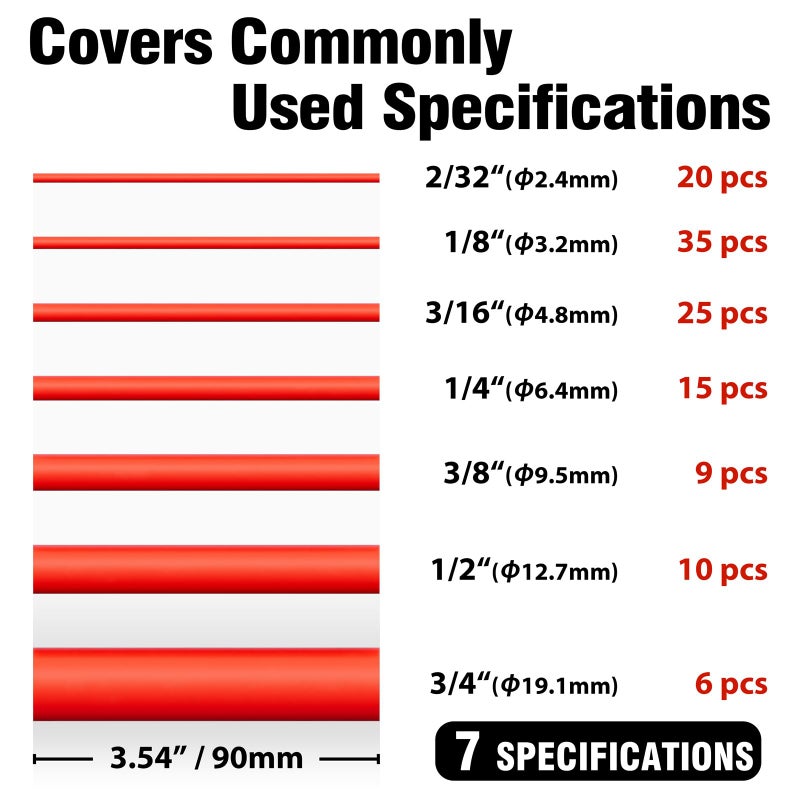 Sanuke 120PCS Heat Shrink Tubing Kit - 3:1 Ratio - Adhesive Lined Dual Wall Tube - Waterproof Marine Grade Shrink Tubing - Electrical Industrial Wire Wrap - Red - Image 2