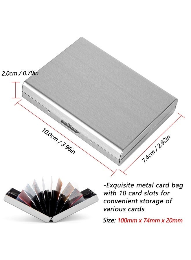 Aluminum Alloy Card Holder, RFID Protected, Unisex Adults, silvery, 10 Card Slots, Modern Style  - Image 3