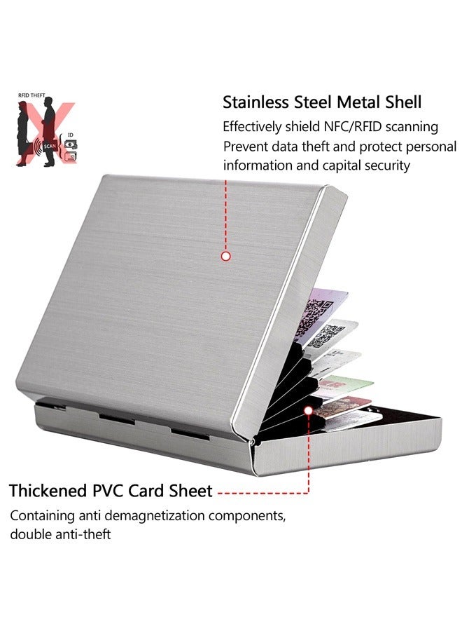 Aluminum Alloy Card Holder, RFID Protected, Unisex Adults, silvery, 10 Card Slots, Modern Style  - Image 4
