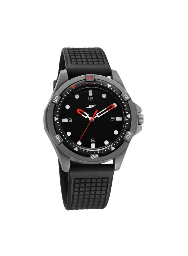 Sonata SF Sporty Black Dial Polyurethane Strap Watch for Men-7930PP23W - Image 1