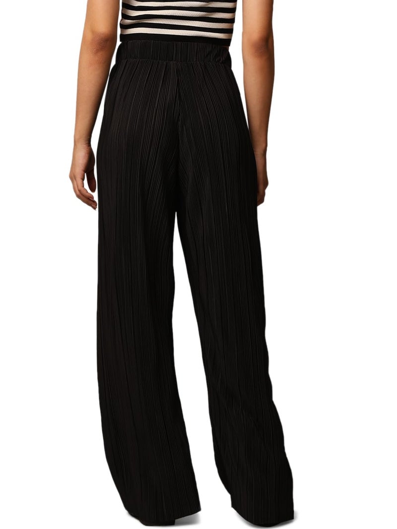 ONLY Women's Regular Fit High-Rise Black Pants - Image 5