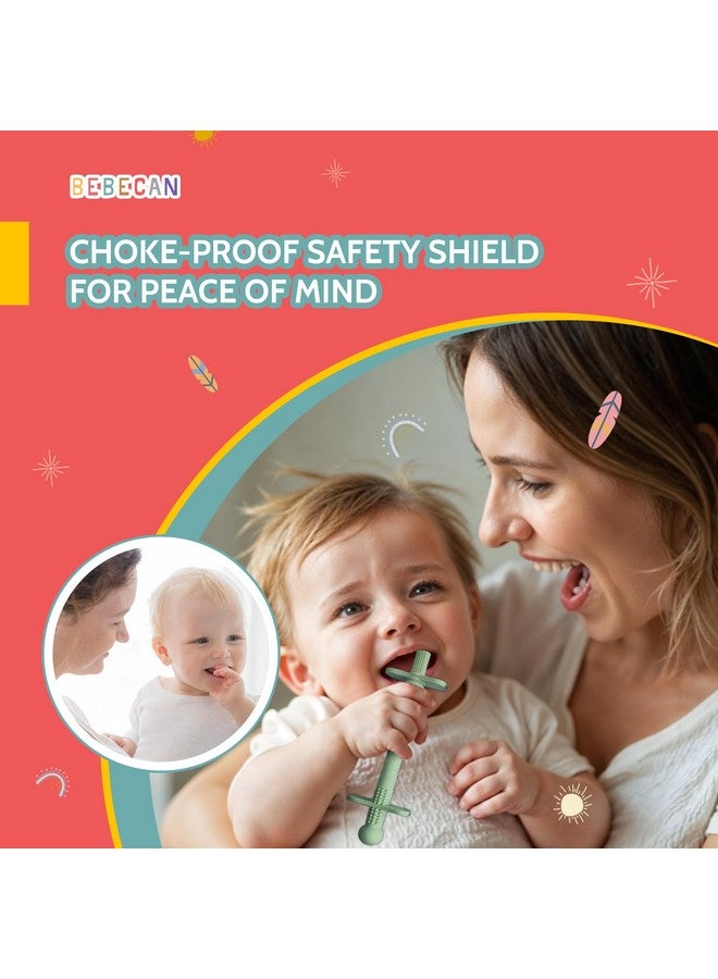 Bebecan Shielded Teething Tubes - Baby Teething Relief 0-36 Months, Anti-Choking Design, Clip-Attachable, BPA-Free Silicone, 5 Soft Tubes + 2 Teether Clips + 2 Brushes + Storage Bag - Image 2