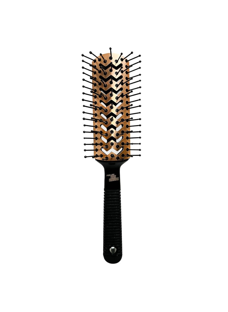 Phillips Brush - Phillips Brush Hot Styler Rose Gold Metal Vented Hair Brush for Blow Drying  Styling AntiStatic Ball Tipped Nylon Bristles  Rubber Ergonomic Handle - Image 1