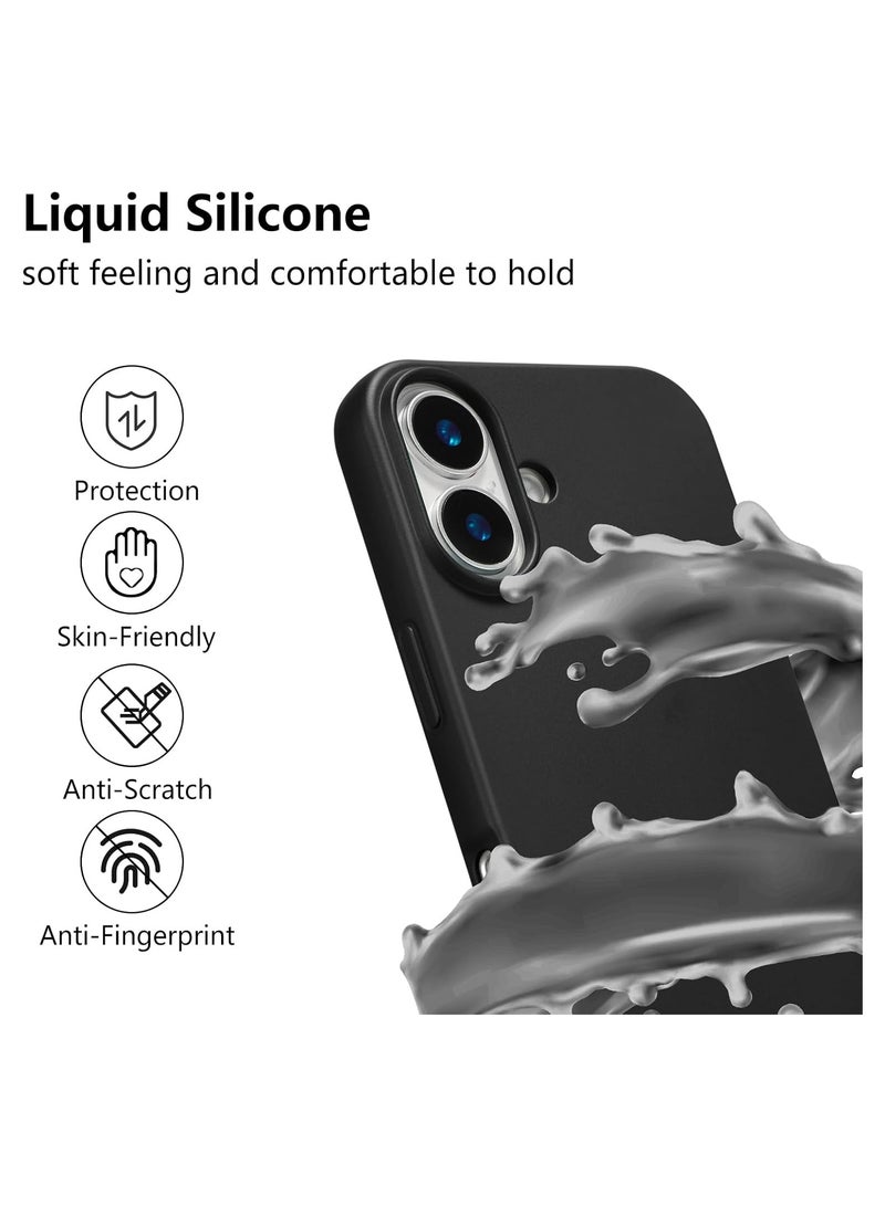 general iPhone 16 Crossbody Case with Adjustable Cord, Liquid Silicone Soft Case for iPhone 16 6.1 inch - Black - Image 2