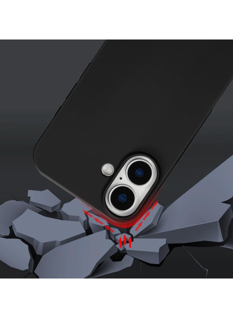 general iPhone 16 Crossbody Case with Adjustable Cord, Liquid Silicone Soft Case for iPhone 16 6.1 inch - Black - Image 4
