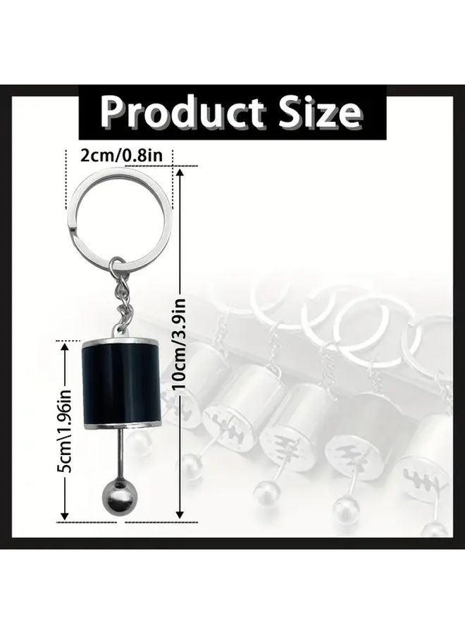 Black Gearbox Keychain 5 Pack Mini Gear Shift Stick Keyring Durable Car Accessory For Auto Enthusiast - Image 1
