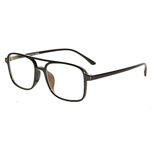 Peter Jones Square Unisex Optical Frame with Anti Glare Lenses (DE704, Black, Medium) - Image 2