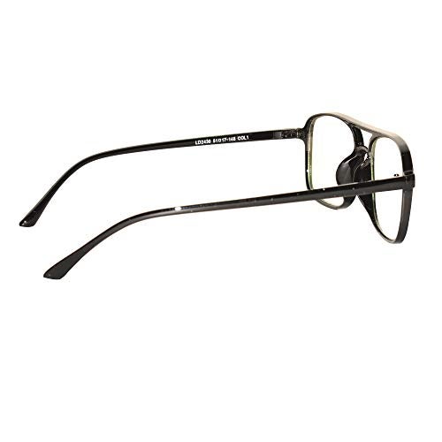 Peter Jones Square Unisex Optical Frame with Anti Glare Lenses (DE704, Black, Medium) - Image 5