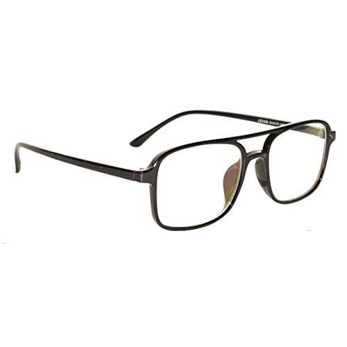 Peter Jones Square Unisex Optical Frame with Anti Glare Lenses (DE704, Black, Medium) - Image 3