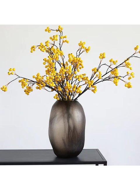 Qiccijoo Flower Glass Vase for Decor Home Handmade Modern Decorative Glass Flower Vase for Floral Arrangements, Weddings,Living Room，Home Decor or Office（Grey）