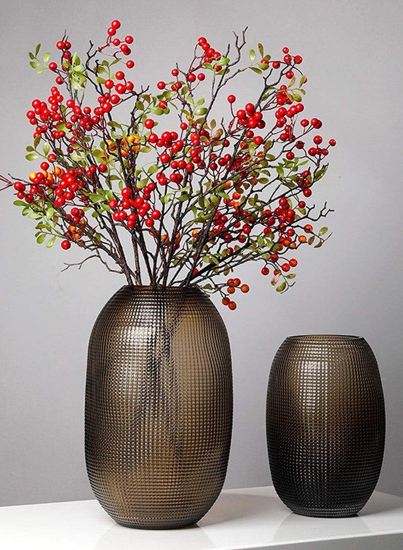 كوكيجو مزهرية زجاجية للزهور لديكور المنزل، مزهرية زهور زجاجية عصرية مزخرفة لترتيبات الزهور وحفلات الزفاف وغرفة المعيشة وديكور المنزل او المكتب (رمادي) - Image 3