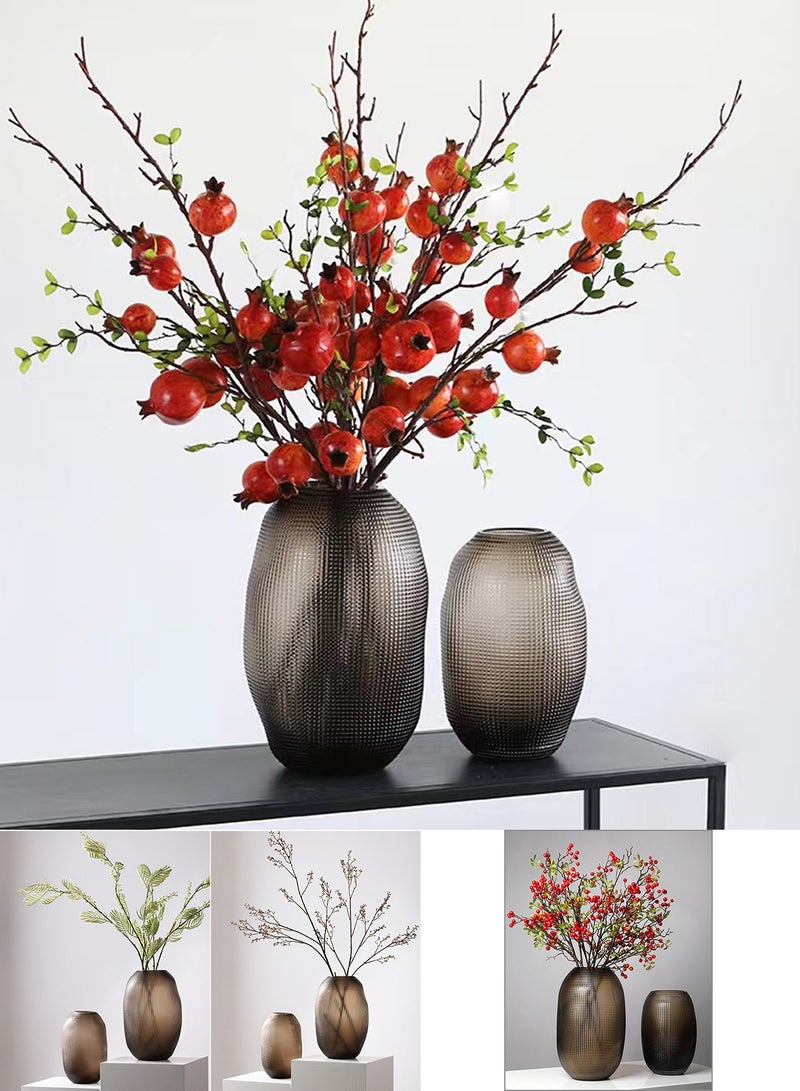 كوكيجو مزهرية زجاجية للزهور لديكور المنزل، مزهرية زهور زجاجية عصرية مزخرفة لترتيبات الزهور وحفلات الزفاف وغرفة المعيشة وديكور المنزل او المكتب (رمادي) - Image 5