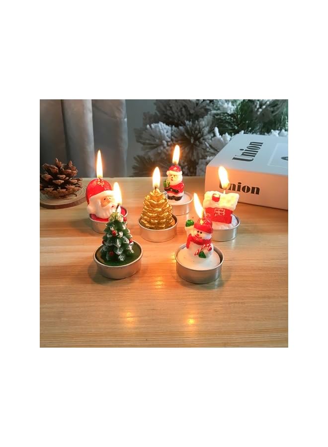 Green Tiger Christmas Candles,Christmas Decoration Candle Tea Light，Christmas Tabletop Decoration，Xmas Candles Painted Paraffin (5 Pack) - Image 2