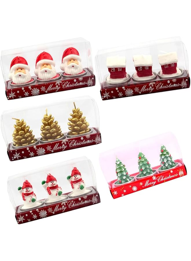 Green Tiger Christmas Candles,Christmas Decoration Candle Tea Light，Christmas Tabletop Decoration，Xmas Candles Painted Paraffin (5 Pack) - Image 1