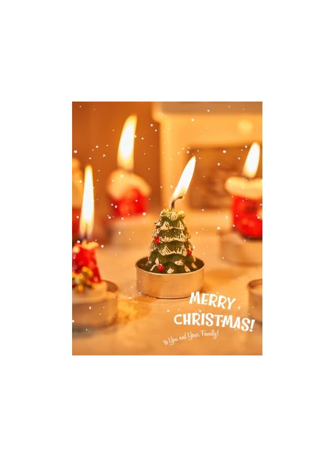 Green Tiger Christmas Candles,Christmas Decoration Candle Tea Light，Christmas Tabletop Decoration，Xmas Candles Painted Paraffin (5 Pack) - Image 4