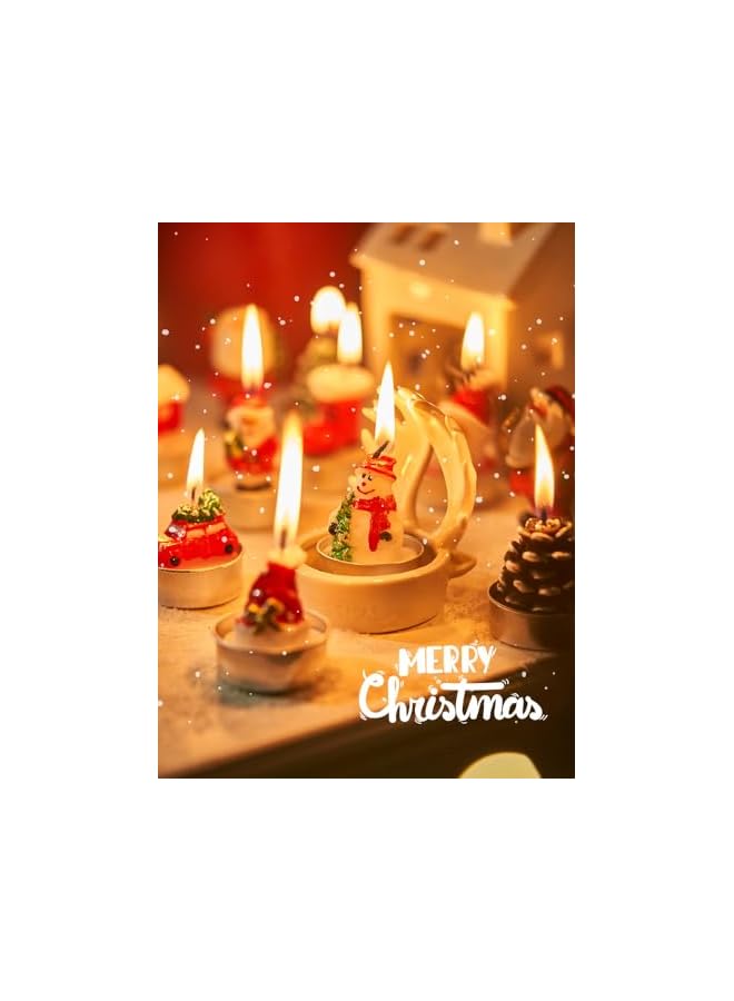 Green Tiger Christmas Candles,Christmas Decoration Candle Tea Light，Christmas Tabletop Decoration，Xmas Candles Painted Paraffin (5 Pack) - Image 5