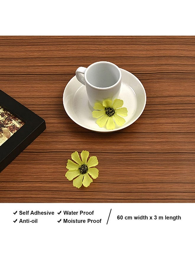 wolpin Wall Stickers Furniture Solid Wallpaper Wood Door, Diy Vinyl, Almirah, Shelf Liner, Revamp Desk Table Top, Wardrobe, Kitchen Cupboard Decoration Self Adhesive, Brown, 3 Meter, 0.45 Centimeters - Image 3