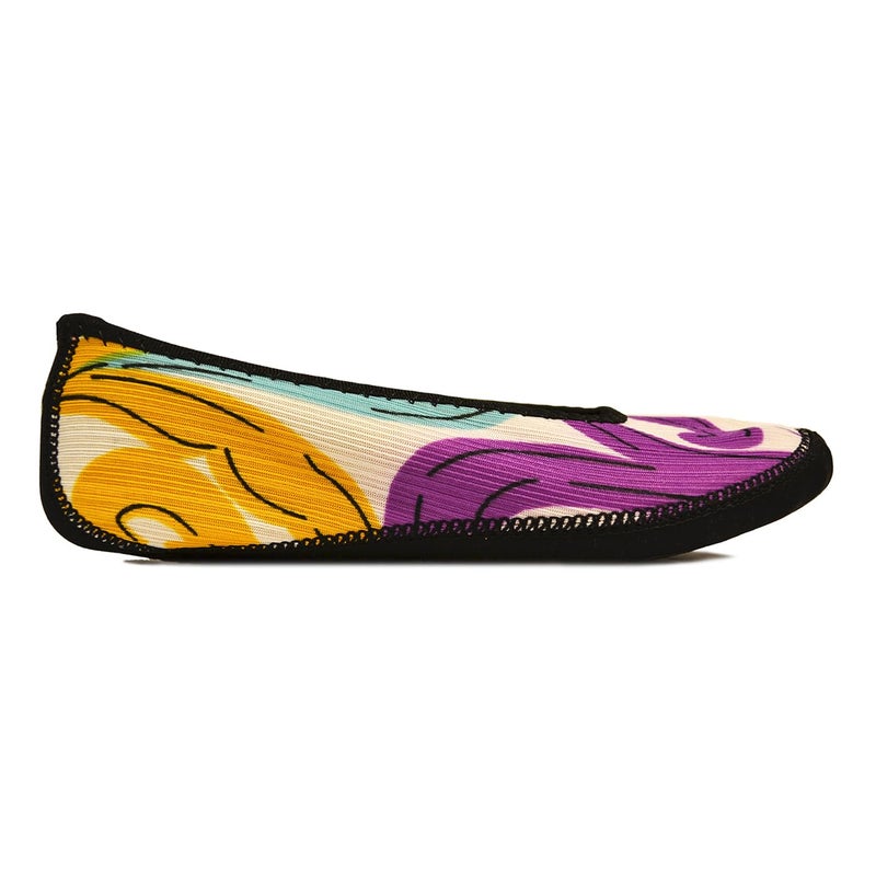 Nufoot Ballet Flats Fuzzies Women's Slippers, Foldable, Flexible Flat, Slipper Socks, Travel Slipper, Yoga Socks, House Shoes, Indoor Shoes, Swirl, Medium - Image 2