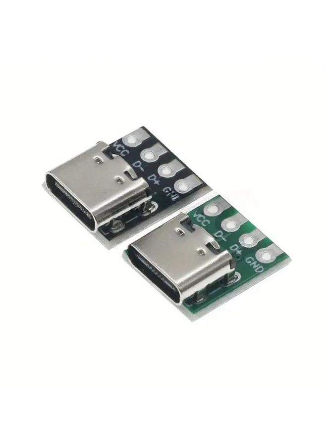 5 قطع من لوحة الاختبار الخضراء من النوع USB-C أنثى PCB 3 1 16 دبوس إلى محول تكسير 2.54 مم - Image 1