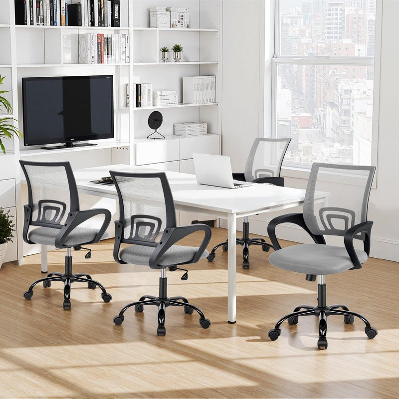 BestOffice Office Chair Ergonomic Cheap Desk Chair Mesh Computer Chair Lumbar Support Modern Executive Adjustable Stool Rolling Swivel Chair for Back Pain (Grey) - Image 2