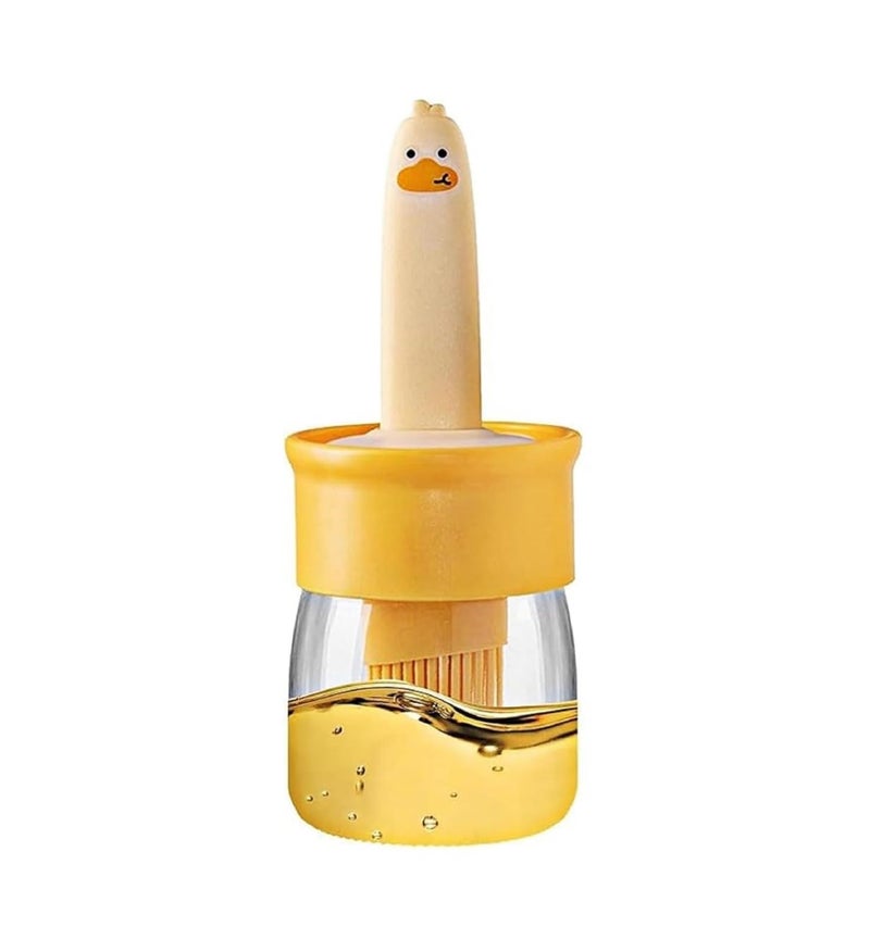 PUSHKH Kitchen Oil Dispenser with Brush, 2 IN 1 Oil Dispenser Bottle with Silicone Basting Brush for Cooking Baking, BBQ Grill, Frying Oil Bottle - Image 1