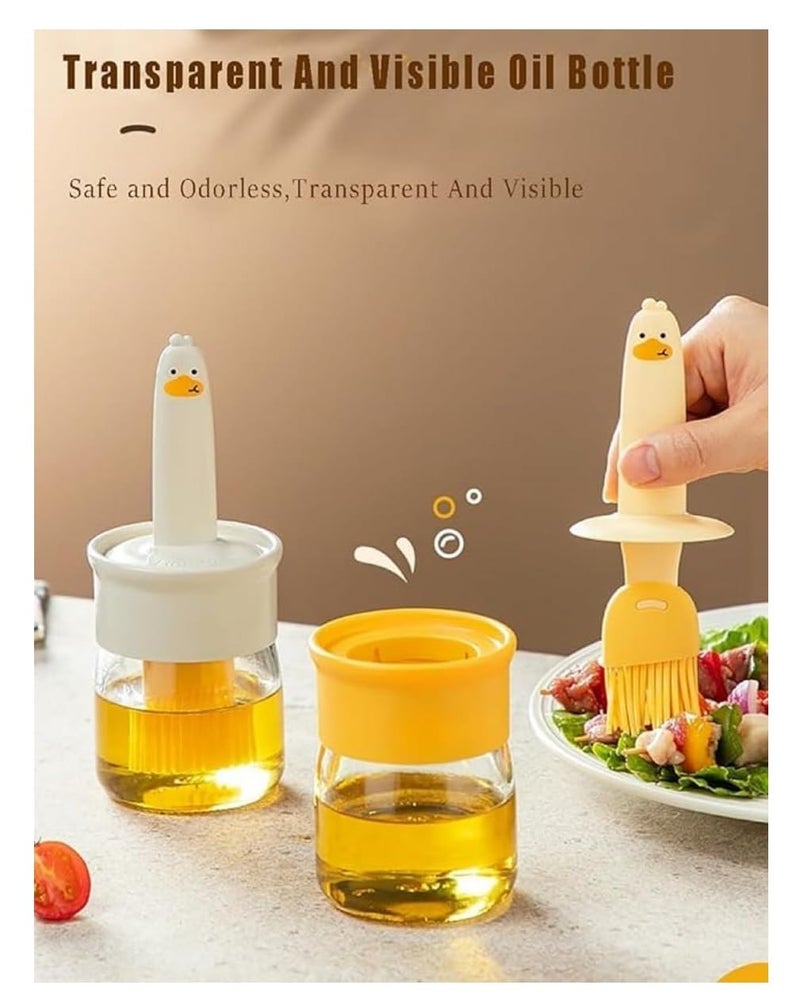 PUSHKH Kitchen Oil Dispenser with Brush, 2 IN 1 Oil Dispenser Bottle with Silicone Basting Brush for Cooking Baking, BBQ Grill, Frying Oil Bottle - Image 3