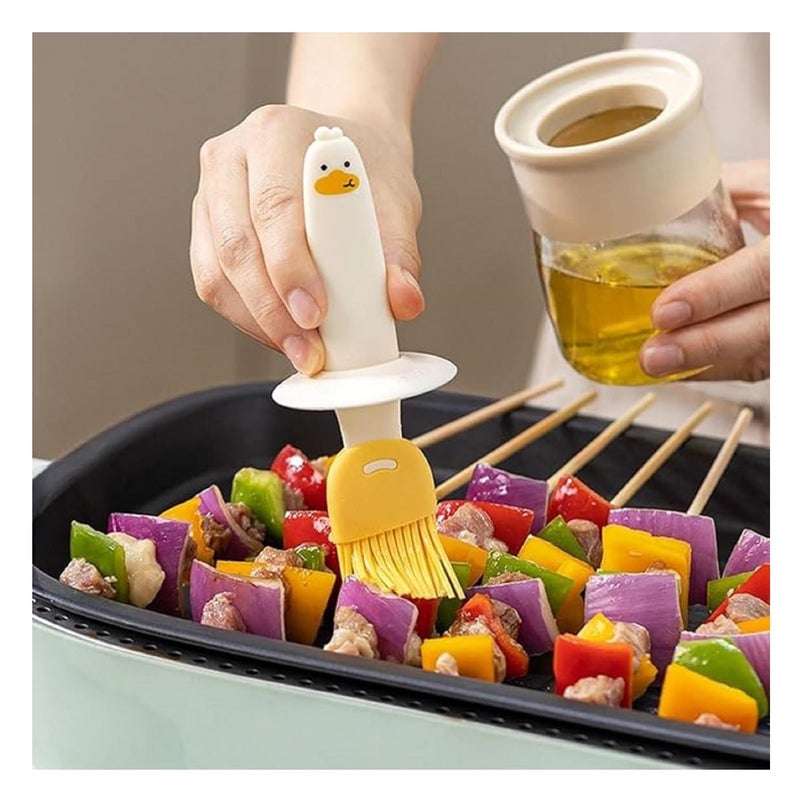 PUSHKH Kitchen Oil Dispenser with Brush, 2 IN 1 Oil Dispenser Bottle with Silicone Basting Brush for Cooking Baking, BBQ Grill, Frying Oil Bottle - Image 2