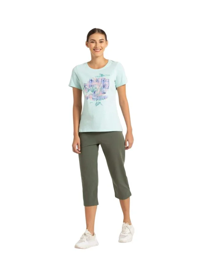 Jockey Blue tint Melange Women T Shirt for Women | Best Price UAE