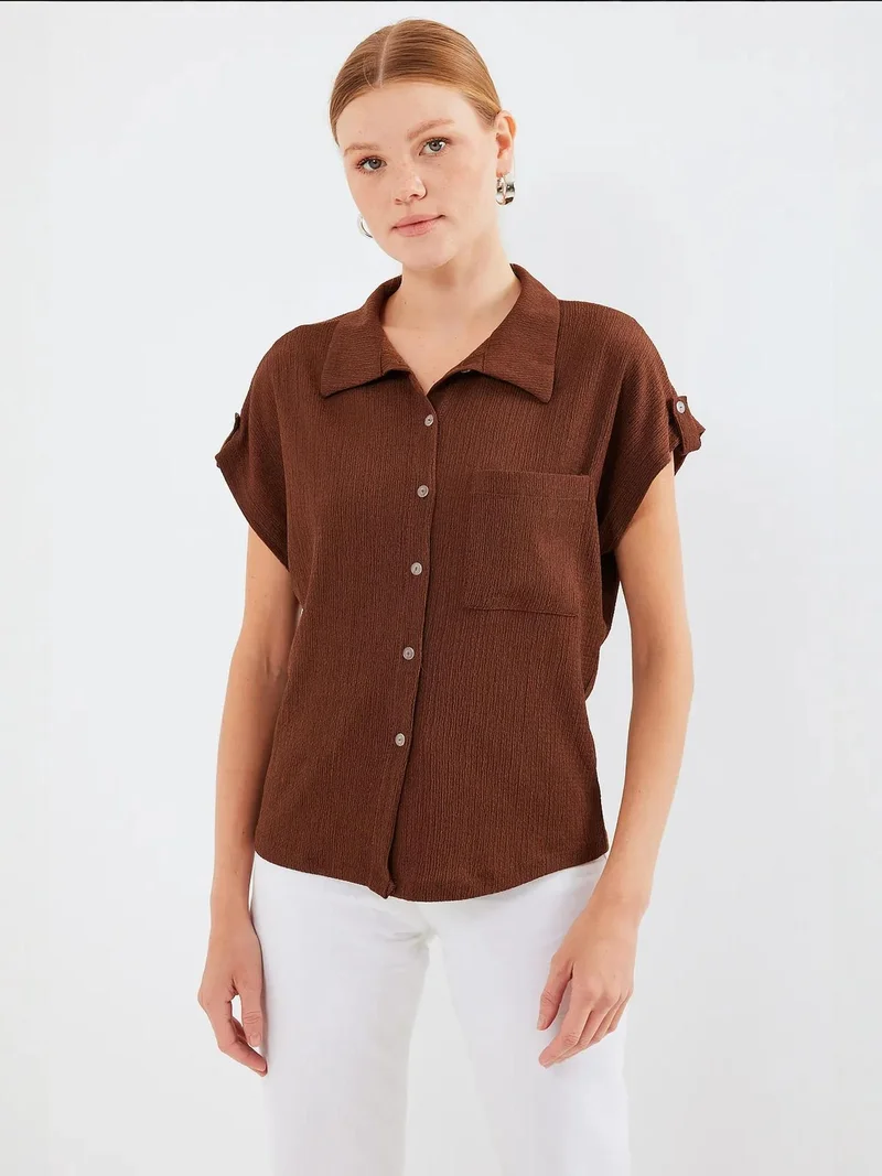 BIG DART BDART Textured Crepe Shirt with Pocket