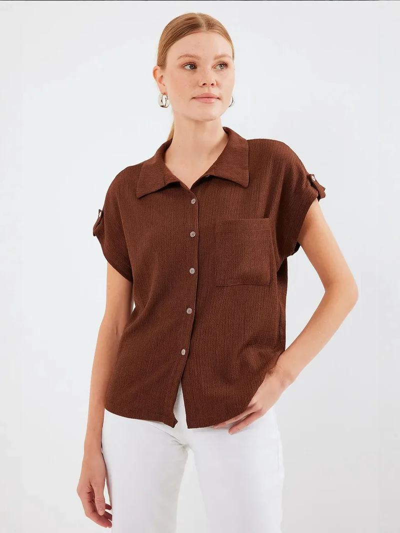 BIG DART BDART Textured Crepe Shirt with Pocket