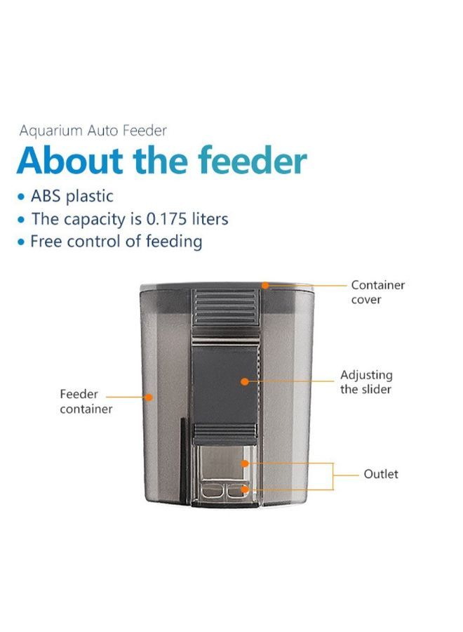 NIBEMINENT Multifunctional Fish Feeder Black 65 x 50 165mm - Image 3