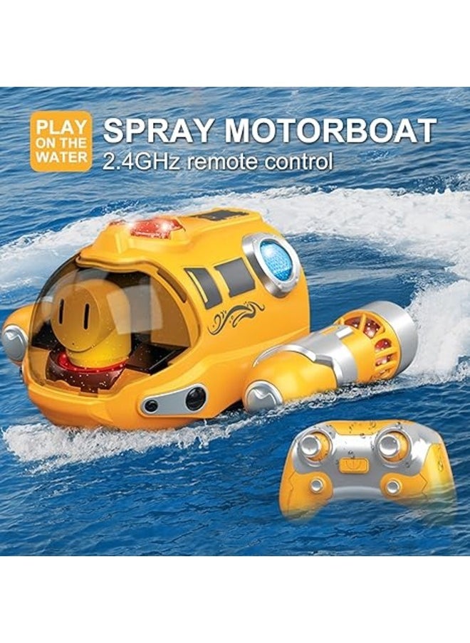 Toy Box Remote Control Boat for Pools and Lakes Toys RC Spray Gas Boat, Light Up RC Boat Water Toy, Fast RC Boats for Adults and Kids 2.4GHZ Remote Control Upgrade Swimming Pool Toy for Boys and Girls  - Image 4