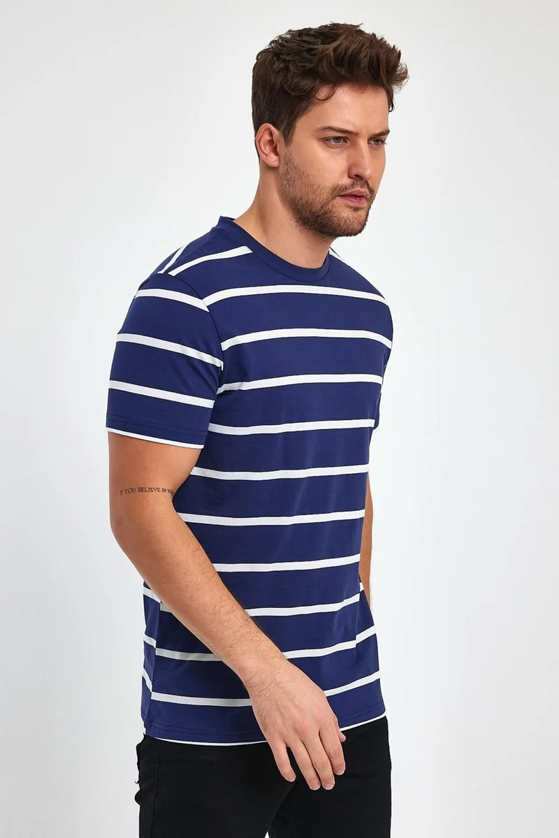 الكسندر جاردي Striped Regular Fit T-Shirt E23-00148