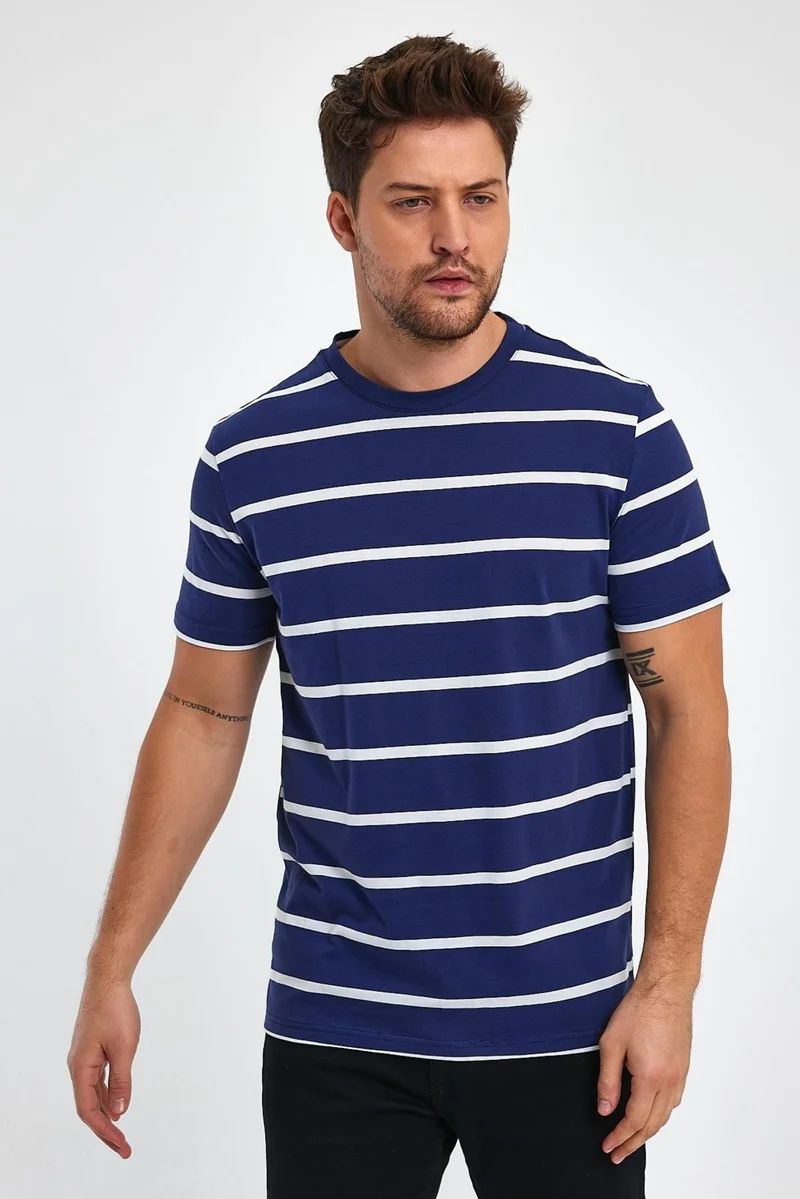 الكسندر جاردي Striped Regular Fit T-Shirt E23-00148