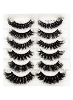 HBZGTLAD HBZGTLAD 6 Pairs False Eyelashes Cat-Eye Fluffy Faux Mink Lashes 8D Wispy Lashes Pack Dramatic Long Thick Volume Eyelashes (Mix-03)  - Image 1