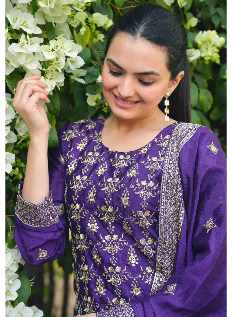 Super Asian Elegant Embroidered Sharara Set with Sequence Dupatta – Fully Stitched Beauty - Image 5