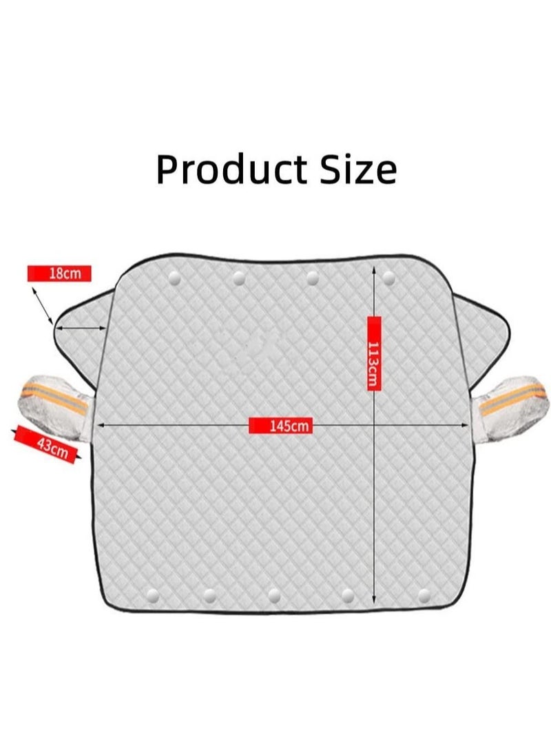 Generic - Windshield Snow Cover Car Windshield Cover for Ice and Snow 4-Layer Protection for Snow Ice UV and Frost Wiper Mirror Protector Windproof Sunshade Cover for Cars and Compact SUVs - Image 1