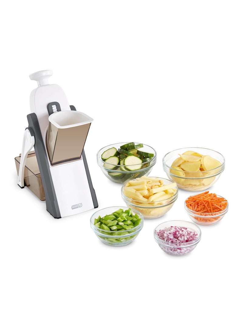Dash DASH Safe Slice Mandoline Slicer Julienne  Dicer for Vegetables Meal Prep  More with 30 Presets  Thickness Adjuster  Grey 