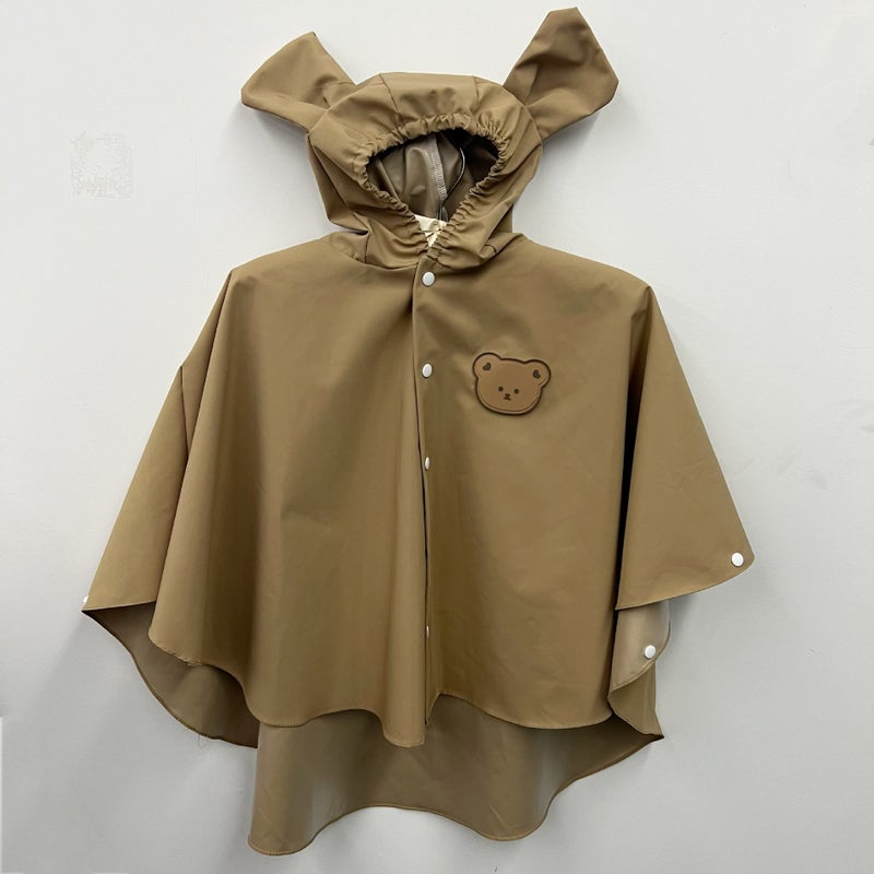 2023 Cartoon Bear Childrens Rain Poncho Coffee bear (real high quality) 
