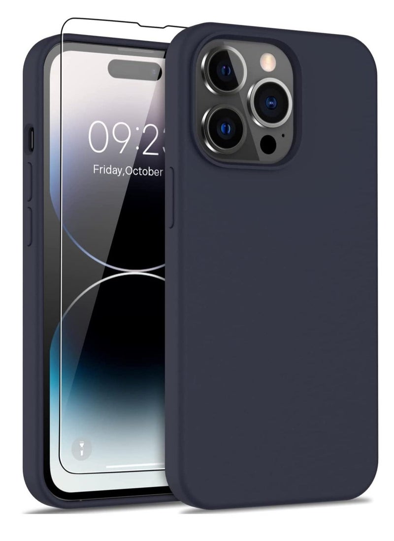 Raxoom iPhone 14 Pro Max Case with Screen Protector Soft Flexible Silicone Gel Rubber Bumper Cover Slim Fit Shockproof Protective Phone Case for iPhone 14 Pro Max - Image 1